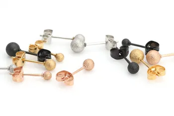 Hot Predaj Ženy, Mužov Silver Rose Gold Black Nehrdzavejúcej Ocele Poleva Mini Gule 3/4/5m Stud Náušnice Ear Piercing Šperkov