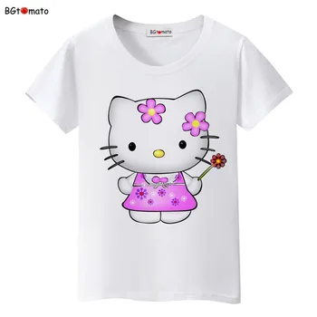 BGtomato krásne Hello Kitty princess t shirt ženy zbrusu nové šaty krásne tričko cool top tees t-shirt kawaii tričko plus veľkosť