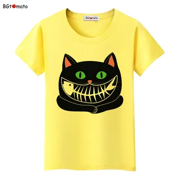 BGtomato tričko Krásne čierne mačky krásne t-shirt dámske nový štýl cartoon tričko Pôvodnej značky populárne top tees
