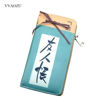 Cartoon Natsume Yuujinchou Tlač Ženy Dlho Peňaženky Žena Dlho Spojka Zips Mince Kabelku Držiteľa Karty Telefónu Taška