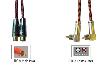 2x RCA Male 2x RCA Samica Audio Predlžovací Kábel Pre Subwoofer Zosilňovač, Reproduktor TV Prijímač Signálu Prenos 1m 2m 3m 5m