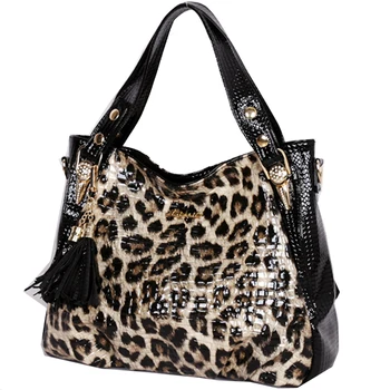 Luxusné kabelky ženy tašky Módny návrhár Leopard ženy, kožené kabelky strapec crossbody taška cez rameno ženy messenger tašky