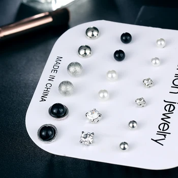 Nové 12pcs/súbor Vysoko Kvalitných Krúžkov Pre Ženy Crystal Nekonečné Náušnice Nastaviť Romantické Šperky 2018 Náušnice Pre Svadobné Veľkoobchod