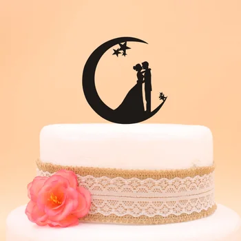 Doprava zadarmo Akryl Nevesta A Ženích Svadobnú Tortu Vňaťou Svadobnú Tortu Výzdoba Stánku Mariage Cake Zdobenie Strana Dodávky