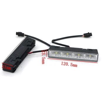 Eonstime 2cps 12V/24V Zvýrazniť LED Svetlá pre Denné svietenie DRL 6000K Ultra-nízka Spotreba Energie 4LED 5050 ABS+Hosť Postroj