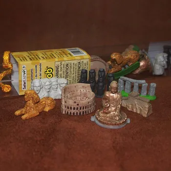 Pvc obrázok Svetové pamiatky Veľkej Múru Colosseum Dekorácie Model Hračky Hračky, ozdoby 7pcs/set