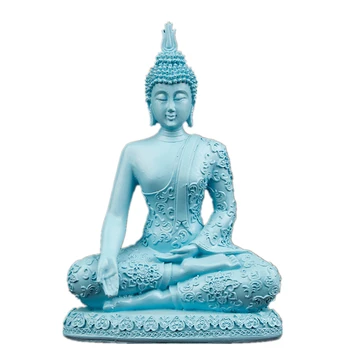 VILEAD Modrá Živice Buddha Figúrky Miniatúr, Thajsko Sochu Budhu Hinduistickej Fengshui Bouddha Socha Vintage Domova Dary