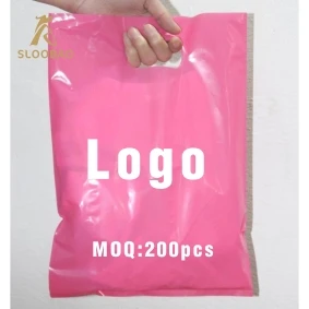 Vlastné nakupovanie tlačené logo rukoväť plastová darčeková taška/plastové obaly taška pre fashion/podpora taška/500pcs