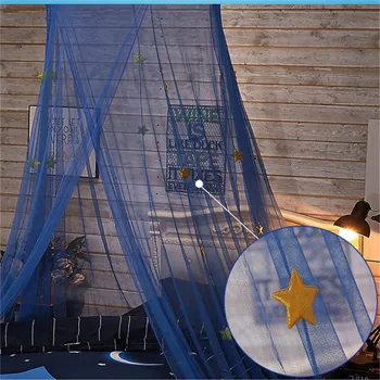 Bytový textil star mosquito net modrý sen študent Deti hmyzu posteľ baldachýn sieťovina visel ochranných sietí proti komárom opona a výzdoba pre domov