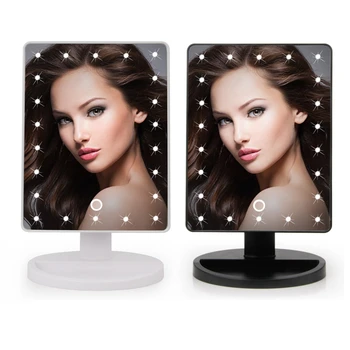 22 Led Osvetlené Make-up Zrkadlo S USB nabíjanie Dotykovej Obrazovke, Signálne 180 Rotujúce Zrkadlo Nastaviteľné Stolné Lampy, Zrkadlá
