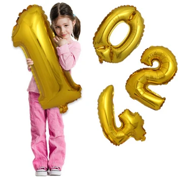 1pc 30inch Silver a Gold Číslo 0-9 fóliové balóniky digitálne baloes Nový rok, Narodeniny Udalosť strana navrhne Svadobné dekorácie