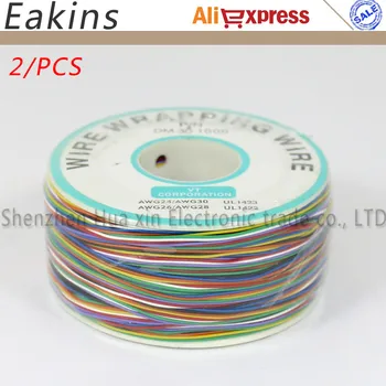 2 ks/množstvo 8 farebných elektronických drôt / farba dosky lietať linka / jeden pocínovaného medeného drôtu /30AWG air lines / 8 farieb OK line