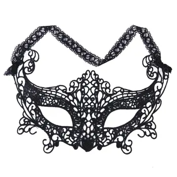 2 x Čierne Čipky Očná Maska / Black Káblové Čipky Mačka hlavový most Spoločenské Oblečenie