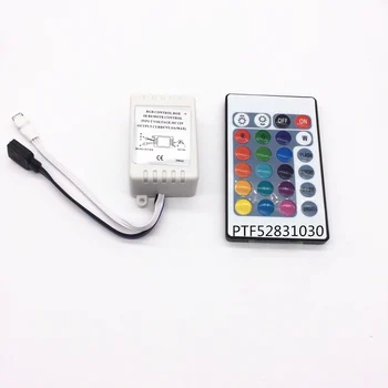 10PCS 24 Kľúče Dual Konektory, IR Diaľkové ovládanie RGB Controller Výstup DC12V 2 Porty Stmievač Pre 3528 5050 SMD RGB LED Pásy, ľahké Ovládanie