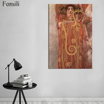 Gustav Klimt Hygeia Maliarske Umenie Tlač Na Plátne, Obrazov Na Stenu Pre Obývacia Izba Domova Alebo Hotel Frameless