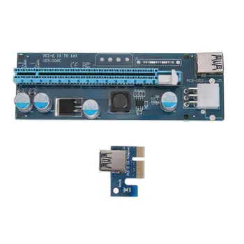 PCI E PCI-E 1X 2X 4X 8X 16X Extender Navyšoval Karty 6Pin Grafická Karta Stúpačky Adaptér s LED Indikátor pre BTC Ťažba