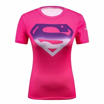 Ženy Superhrdina Superman/Captain America T Shirt Nové Dobrodružstvo DC Košele, Ženské Brnenie Štít Kompresie Fitness T-Shirts