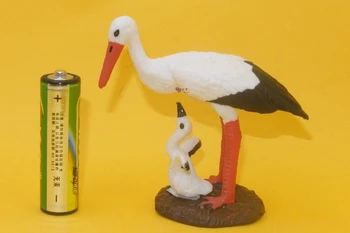 Horúce hračky: Sneh Žeriav (Sibírsky Biely Žeriav), vták simulačný model Zvierat deti hračky pre deti, vzdelávacie rekvizity