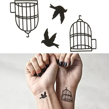 Nepremokavé Dočasné Tetovanie Nálepky zadarmo vtáky z birdcage tatto nálepky flash tetovanie falošné tetovanie