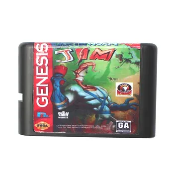 Zem Červ Jim 16 bit MD Hra Karty Pre Sega Mega Drive Pre Genesis