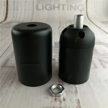 2 ks/10pcs kvality vintage E27 čierny železný kryt s plastovými pätice objímky edison osvetlenie zásuvky base nainštalovaný drôt