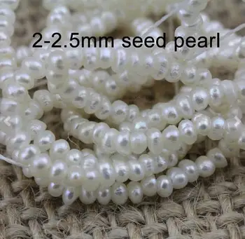 Skutočnou Perlou Šperky , 2-2.5 MM Osiva Pearl Strand , Prírodné Sladkovodné Malej Veľkosti Perly Korálky Veľkoobchod , Drobné Pearl Perličiek