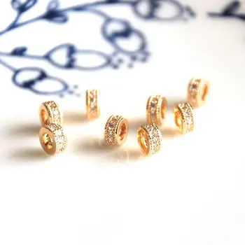 Veľkoobchod 10 ks/veľa zlatá farba dištančné zlaté cz kameňa vložené šperky robiť plavidlá zistenia DIY pre ženy