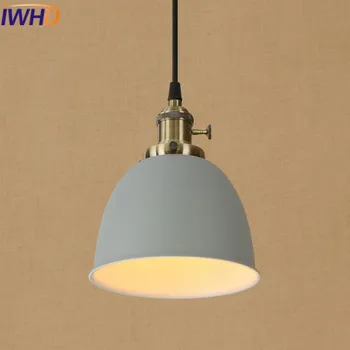 IWHD Železa Lamparas Loft Priemyselné Vintage Prívesok Svetlá Farba LED Spálňa Prívesok Lampy Domova Svietidlá Dizajn Lampy