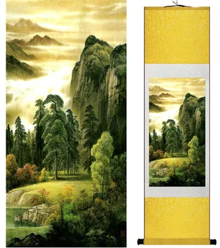 Krajinomaľbou Home Office Dekorácie Čínsky prejdite maľovanie hory a Rieky paintingPrinted painting042306