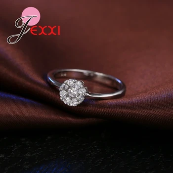 JEXXI 925 Sterling Silver Šperky Prstene Pre Ženy Móda Kapela Briald Šperky Cubic Zirconia Crystal Prst Prstene Pre Ženy