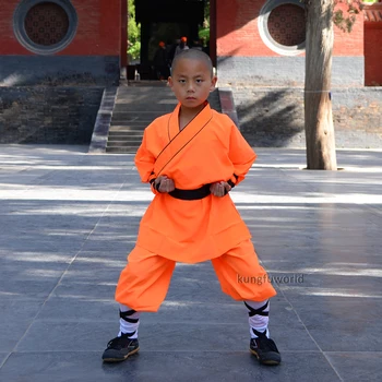 Populárne Orange Polyester Shaolin Jednotné Kung fu Školy Vzdelávanie Tai Chi Wing Chun Bojové umenie Karate Oblek Kostýmy