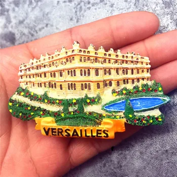 New Horúce Francúzsko Cestovného Ruchu obchod so Chateau de Versailles Ručne maľované Chladnička Magnet 3D Živice Chladnička Magnetických Nálepiek