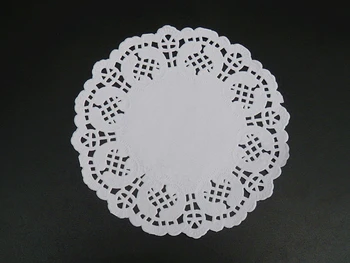 5,5 cm Biela čipka papier okrúhly tvar Papier Doily tortu potravín papier pad Doprava Zadarmo