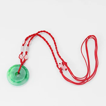 Móda Kolo Zeleného Kameňa Prívesky Červené Lano Náhrdelník Lucky Crystal Trendy Necklaced