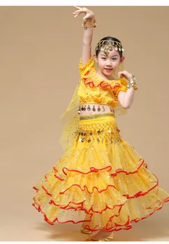 Nové Dieťa, Brušný Tanec Šaty pre Deti, Dievčatá, Brušný Tanec Kostým Nastaviť Indický Tanec Kostýmov Pre divadelné Bollywood Dance Kostýmy 18