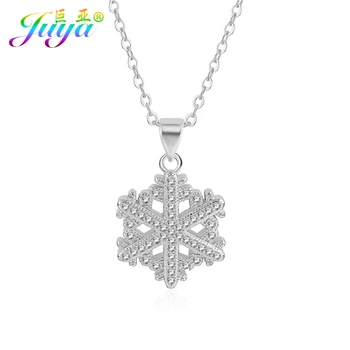 Móda Snowflake Kúzlo Micro Pave Zirkón Šperky Snehu Náhrdelník Prívesok Pre Ženy Vianočný Darček Reťazca Sveter Chocker
