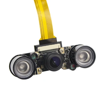 Raspberry Pi Nula W Nočné Videnie Kamery Široký Uhol Fisheye 5 MP Kamera 1080P + 2 Infračervený IR LED Svetlo pre Raspberry Pi Nula W