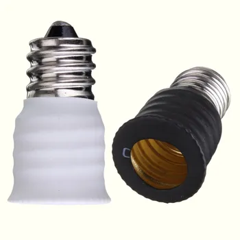 E12 Na E14 Lamp Základňa, Socket Konverzie objímky Adaptér Converter Pre LED Halogénové CFL Žiarovky Čierna Biela