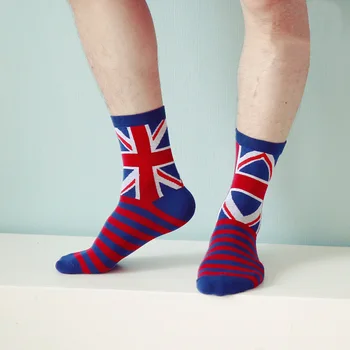 8 FARBA Bavlna British prúžok vlajka ponožky zábavné šťastný Unisex ponožky Voľný čas letné ponožky Multi-farba vysokej kvality Hot Predaj