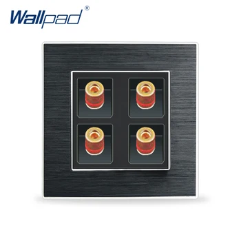 4 Pin Audio Zásuvka Wallpad Luxusné Saténové Kovový Panel Audio Porty Stenové Elektrických Zásuviek Pre Domáce