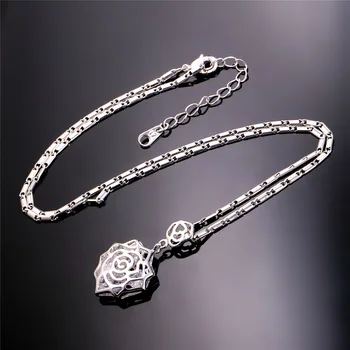 U7 Trendy Rose Prívesky Módne Šperky Veľkoobchod Zlatá Farba Kvetu Zirconia Náhrdelníky, Prívesky Pre Ženy Darček P370