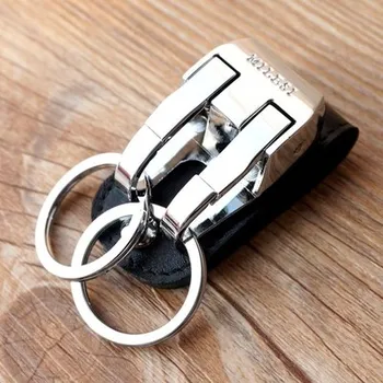 Milesi - Nový 2017 Mužov KeyChain Opasok Vytiahnuť Kľúč Reťazca Dvojité Prstene pre Mužov Auto Kľúča Držiteľa Novinka Trinket