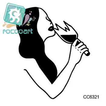 Rocooart CC6321 6X6cm Vintage Štýl Starej Školy Nahé Pitnej Ženy Dočasné Tetovanie Nálepky Body Art Vody Prenos Falošné Taty