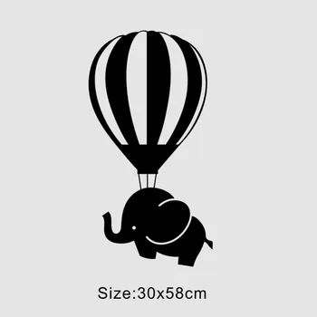 Teplovzdušný Balón a Slon Umenie Stenu Cartoon Vinyl Nástenné Samolepky pre Home Decor