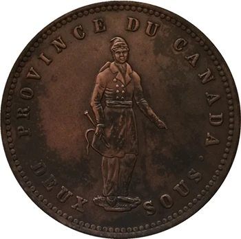 Kanada 1852 1 Cent mince, SKOPÍRUJTE DOPRAVA ZADARMO 34.1 MM