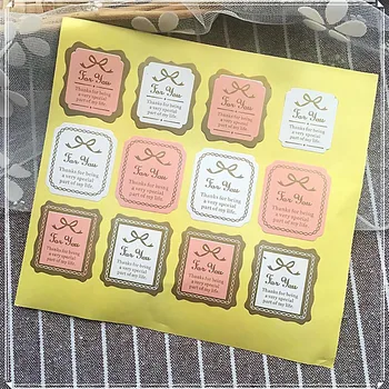 120pcs Gold List Bielej a Ružovej pre vás Potravín Značky Tesnenie Štítok Package Pekáreň Taška Čokoládové Cookies Koláč Lepiacej Zápisník Nálepky