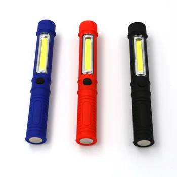 3 Farby LED Baterka COB Led Prenosné Plastové Ideálny Pochodeň, svetlo S Magnetickým A Klip Pre Camping Outdoor Športové Svetlo