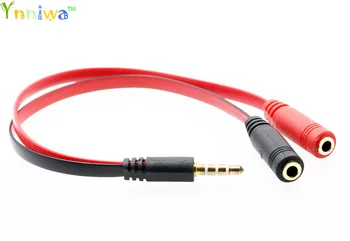 10pieces Čierno-Červená 3,5 mm Jack 1 Muž 2 Žena Audio Splitter na Micrphone Adaptér Kábel Pre pad Telefón Android Mobile MP3, MP4