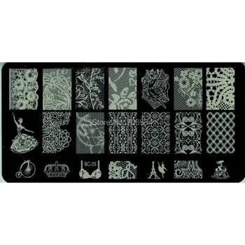 Klinec Lisovanie Plechov 1Pics Nové Pečiatka Dosky Stamping Nail Art DIY 120*60 mm BC01-20
