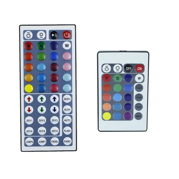 RGB Controller 44 Kľúče / 24 Tlačidiel 2 možnosť mini DC12V Konektory Výstup IR Diaľkové ovládanie Stmievač Pre 5M 3528 5050 2835 Farebné LED Pásy A